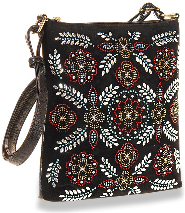 Colorful Rhinestone Pattern Crossbody Sling